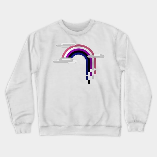 Minimalist Gender Fluid Drip Rainbow Crewneck Sweatshirt by LiveLoudGraphics